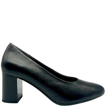 PITILLOS WOMENS BLOCK HEEL COURT SHOE - BLACK